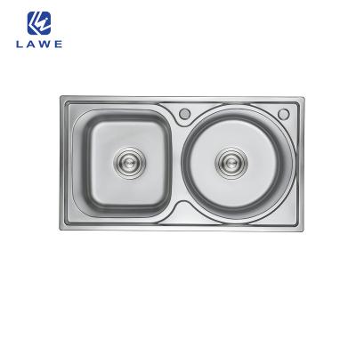 China Without Double Faucet Bowl And Double Pressing Drainer Stainless Steel Kitchen Sinks 201 for sale