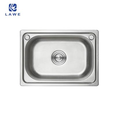 China Without Faucet Single Design Undermount Stainless Steel Sink With Single Bowl And Two Holes Pressing Kitchen Sinks for sale