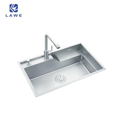 China Without Faucet 304 Stainless Steel Modern Kitchen Sinks With Drainer For Cabinet Single Bowl Handmade Sink for sale