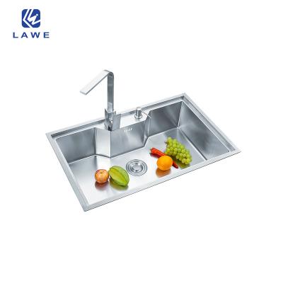 China Without Faucet Stainless Steel Kitchen Sinks With Drainer For Cabinet Single Bowl Handmade Sink for sale