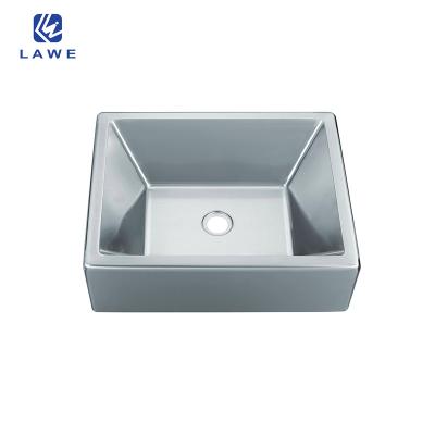 China Contemporary Square Shape Small Size Save Room Large Capacity Single Sink For Bathroom Use Technology Handmade Bathroom Sink for sale