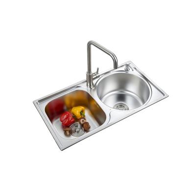 China With Faucet Technology Double Drainer Stainless Steel Welding Kitchen Sink Over Counter Double Bowl Sink Laundry Kitchen Sinks for sale