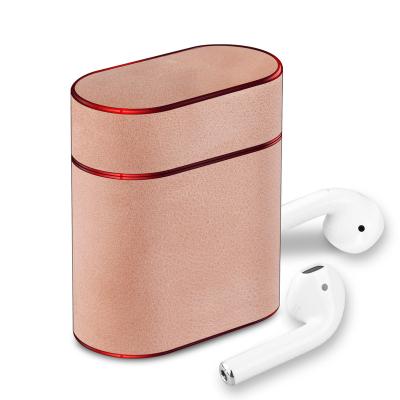 China Vintage Style Full Genuine Leather Earphone Case Cover Protective Stand For Airpo for sale