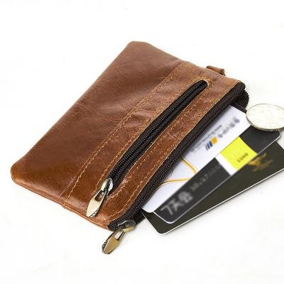 China Genuine Leather Card Holder Purely Handmade Men's Slim Wallet Minimalist Card Holder Wallet for sale