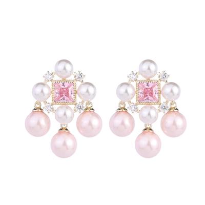 China FASHIONABLE Danyang S925 Sterling Silver Earrings Flower Pearl Earrings For Women for sale