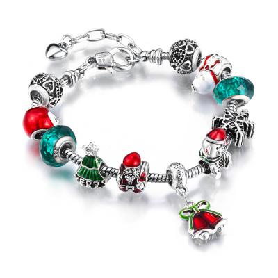 China Christmas Fashion Bangle Jewelry Crystals Rhinestone Tree Charm Bracelet Bangle Women Handmade Jewelry for sale