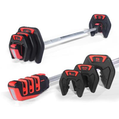 China BunnyHi GL038 Durable Gym Barbell Set Rubber Barbell Coated Weight Lifting Set Adjustable Barbell for sale