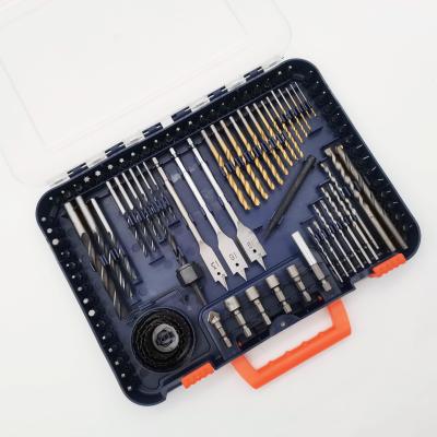 China 100PCS Metal Drilling Drill Bit Set Multifunctional Combination Drill Bit Screw Bit Set Kit With Plastic Box for sale