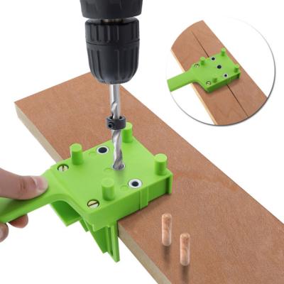 China Plastic Fast Woodworking 6 Hole Jig Pocket Hole Jig ABS Woodworking Handheld Broaching System 8 10mm Drill Bits Hole Puncher For Woodworking Finger Joints for sale