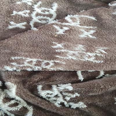 China Beautiful Soft Jacquard 100 Polyester Knitted Shu Velveteen Fabrics For Apparel-Sleepwear for sale