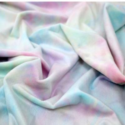 China Soft Woven And Knitted Tie Dye Jersey Spandex Polyester Fabric For T Shirt for sale