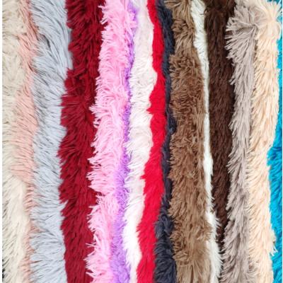 China Soft China Factory Customized Polyester Colored Single Sided Long Pile Faux Fur Fabric for sale