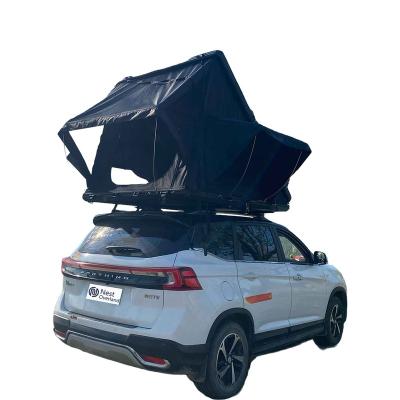 China Reliable and Cheap Leaf Resistance Wind Straight Tie Type Campers for Sale Aluminum Hard Shell Roof Top Triangle Rooftop Camping Tent for sale