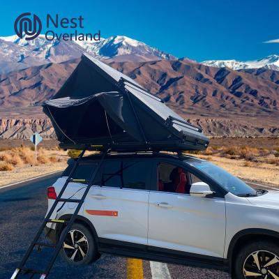 China High Quality Custom Wholesale 1 - 2 Person 4x4 Upright Bracing Type Offroad Camping Roof Rack Rack With Annex Triangle Rooftop Tent for sale