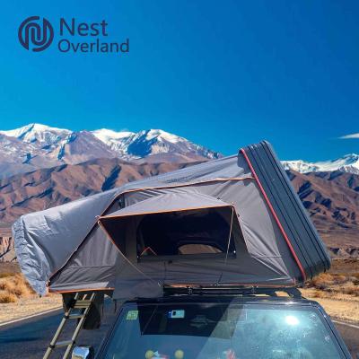 China Factory Made Four Season Straight Bracing Type For Car 2 People Polyester PU 2000mm Rooftop Camping Tent for sale