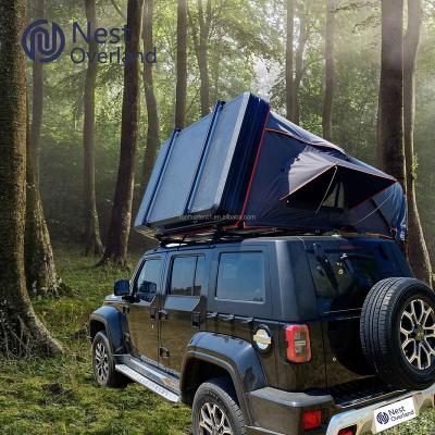 China High Quality Cheap Fast Shell Family Camping 4x4 Automatic Hard Roof Top Opening 3 Person Roof Top Tent Straight Tethering Type for sale