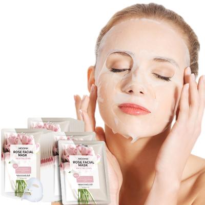 China Best Moisturizer Moisturizer Factory Natural Organic Rose Facial Whitening Hydration Mask Cosmetic Sheet Rose Facial Mask for sale