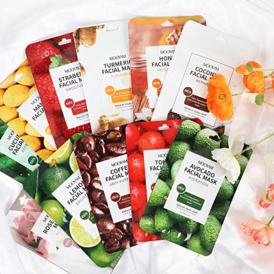 China Private Label Moisturizer Cream Whitening Mascarillasl Facial Skin Care Korean Beauty Nourishing Organic Natural Fruit Extract Face Sheet Mask for sale