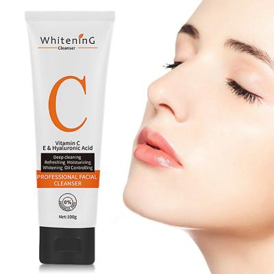 China Best Selling Acne Treatment Organic Vitamin C Facial Cleanser Whitening Moisturizing Soft Deep Cleansing Skin Brighten Vitamin C Face Wash for sale