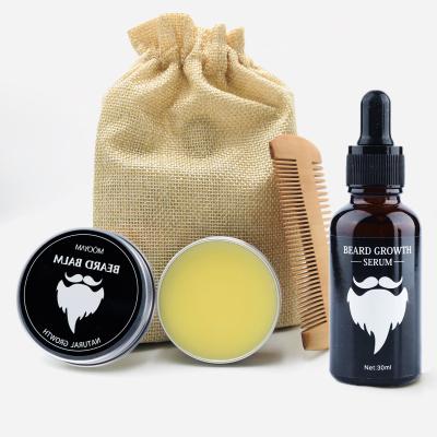 China Moisturize OEM/ODM Men's Natural Beard Care Set Product Growth Oil Beard Grooming Care Kit for sale