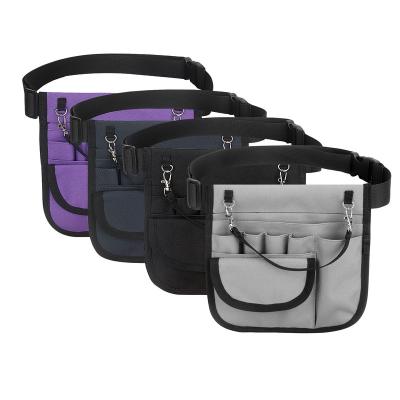 China Custom Water Proof Logo Polyester Medical Organizer Fanny Pack Pocket Kit Tote Portable Belt Nurse Waist Nursing Service Bag for sale