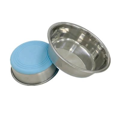 China Heavy Duty Heavy Duty Thick Reusable Stainless Steel Dog Cat Non Skid Rubber Bottom Sustainable Bowl For Food Water Feeding for sale