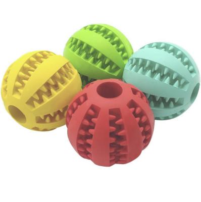 China Toy Dog Hot Sale Natural Sustainable Indestructible Soft Pet Toy Pet Food Ball Dog Chew Rubber Ball for sale