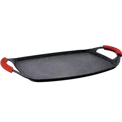 China General Use For Gas And Induction Cooker Tray Pan With Removable Silicone Side Nonstick Dish Handles for sale