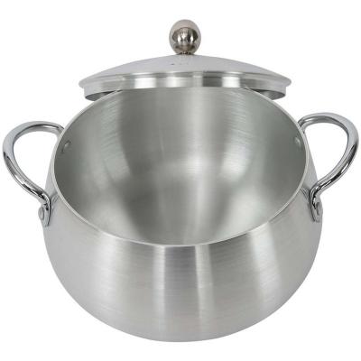 China Sustainable Sanding Belly Shape Pot Set Aluminum Soup Pot Induction Pot Set for sale