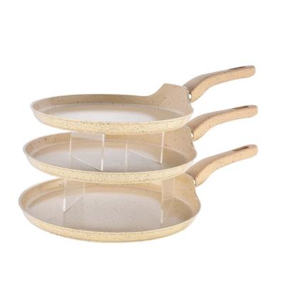 China Factory Customized Modern Forged Aluminum Marble Coating Pizza Pan Cheap Frying Pan for sale