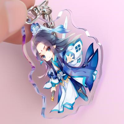 China Custom Cute Custom Clear Acrylic Key Chain Charms Personalized Souvenir Gifts Promotion Cartoon Anime Rainbow Keychains Designers Wholesale for sale