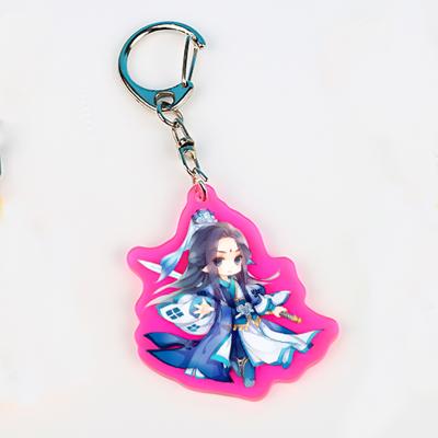 China Custom Cute Custom Clear Acrylic Key Chain Charms Souvenir Gifts Promotion Cartoon Anime Rainbow Wholesale for sale