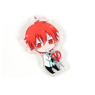 China Souvenir Gifts Promotion Customized Laser Cut Recyclable Plastic Anime Charm Cartoon Charm Key Chain Clear Acrylic for sale