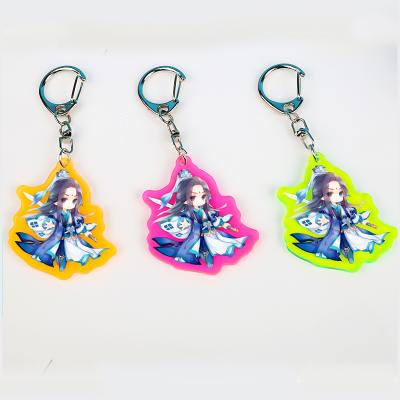 China Keepsake Gifts Wholesale Custom Clear Acrylic Rainbow Charms Keychains Designers Custom Epoxy Cute Cartoon Anime for sale