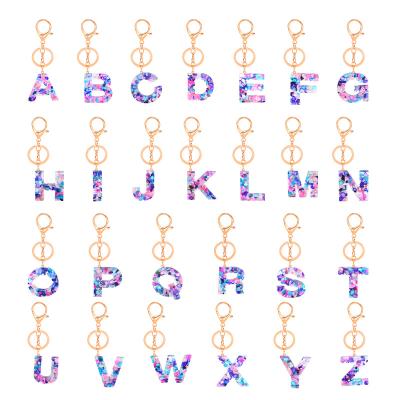 China Hot Sale Alphabet Capital Letter Word Pendant Resin Accessory Fashion Souvenir Gifts Initial Key Chain For Wallet for sale