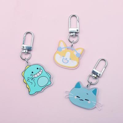 China Souvenir Gifts Sell Logo Cartoon Cute Keychain Kawaii Wholesale Custom Bulk Ring Acrylic Anime Keychain for sale