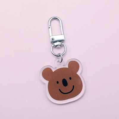 China Wholesale Cute Ring Anime Keychains Custom Logo Acrylic Cartoon Kawaii Key Chain Souvenir Gifts for sale