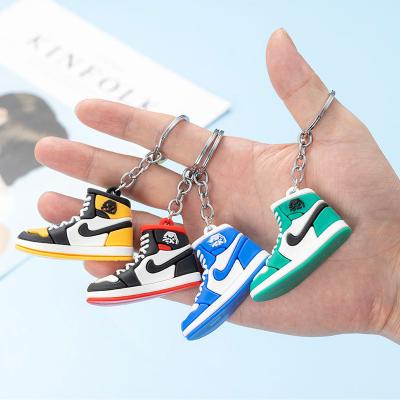 China Keychains 3D Silicone Resin Rubber Key Chain Charms Mini Shoes Sneaker Soft PVC Rubber Key Chain For Bags for sale