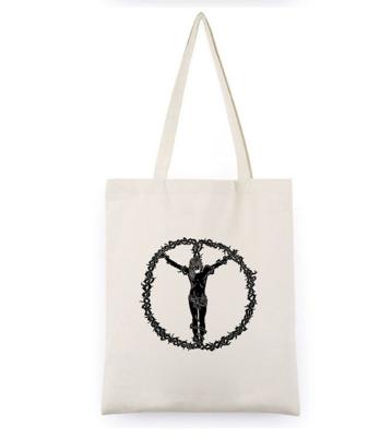 China Durable Wholesale Cotton Grocery Shoulder Bag Cloth Chic Natural Gift Bags Custom Logo Canvas for sale