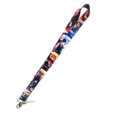 China High Quality Eco-friendly Sublimation Polyester Printed Badge Hold ID Card Holder Anime Lanyard Key Chain Cartoon Lanyard for sale