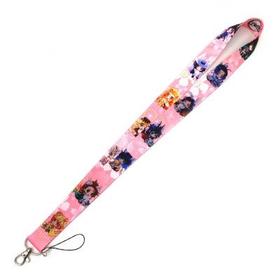 China Free Sample Sublimation Eco-friendly Anime With Logo Polyester Custom Phone Lanyard Rope Designer Cartoon Key Chain Lanyard for sale