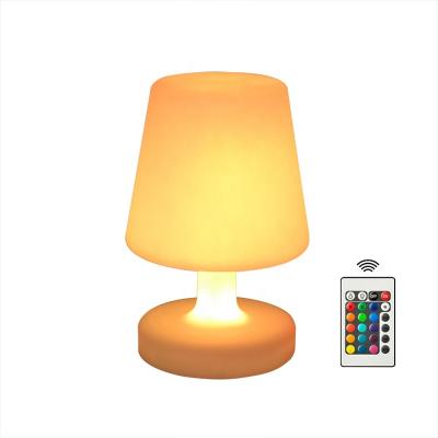 China Modern hot sale fashionable lead PE plastic and cordless led table lamp lantern for outdoor and indoor use for sale