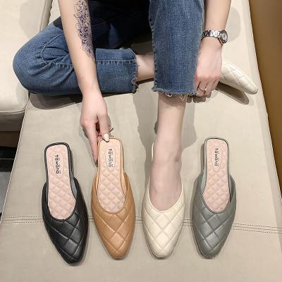 China 2021 new fashion trend slippers women's control jelly half drag a lazy word shoes PVC indoor and outdoor slippers wholesale for sale