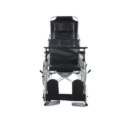 China Healthcare Physiotherapy Manual Wheelchairs With Adjustable Legs With Reclining Backrest for sale