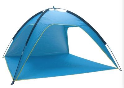 China Blue Silver Coated 4-Person 210*210*130CM Polyester Beach Awning Outdoor Camping Tents with UV Waterproof Protection for sale