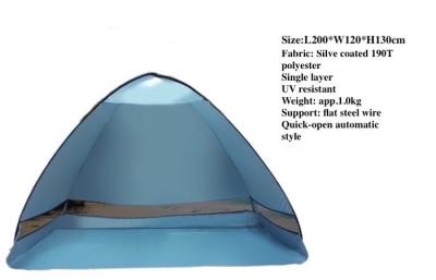 China Outdoor Automatic Pop Up Camping Tent 200 X 120 X 130CM 190T Polyester Beach Awning for sale