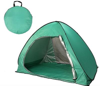 China Custom Quick Open Automatic Pop Up Camping Tents 190T Poliéster revestido de prata Telhado de praia à venda