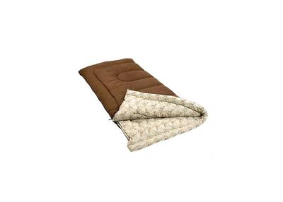 China Rectangular Brown Flannel Envelope Brown PolyCotton Down Mountain Sleeping Bags For Single Use for sale