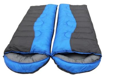 China 215*78CM Dual Color Outdoor Watrproof 190T Polyester Hollow Fiber Stuffing Classical Two People In One Sleeping Bag for sale