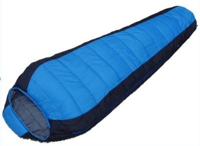 China 230x80x50CM Custom Black Orange Waterproof 190T Polyester Travel Mountain Sleeping Bags for sale